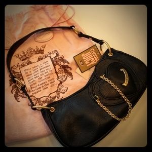 NWT! Juicy Couture Black Leather Purse